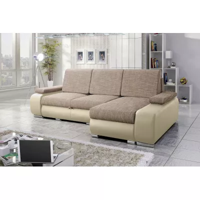 Sedací souprava s úložným prostorem XAVERA - béžová / světle hnědá