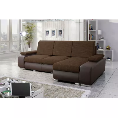 Sedací souprava s úložným prostorem XAVERA - tmavě hnědá / čokoládová