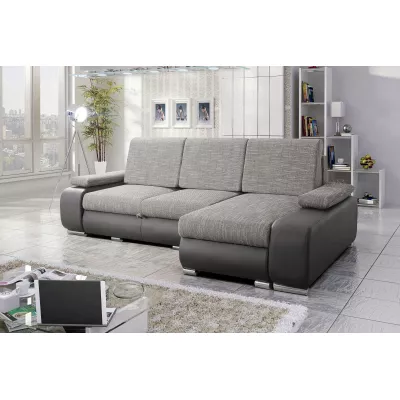 Sedací souprava s úložným prostorem XAVERA - šedá / tmavě šedá