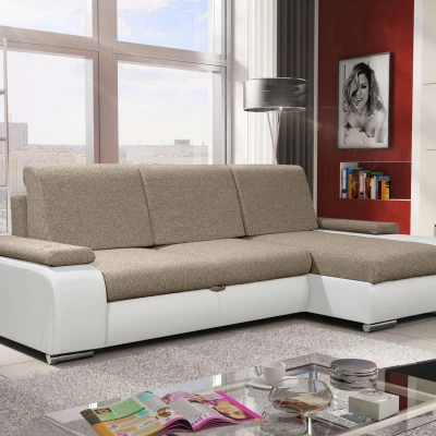 Sedací souprava s úložným prostorem XAVERA - béžová / bílá