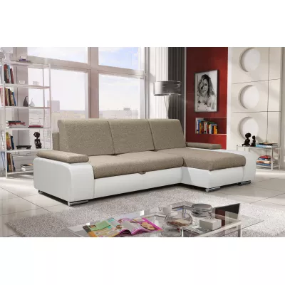 Sedací souprava s úložným prostorem XAVERA - béžová / bílá