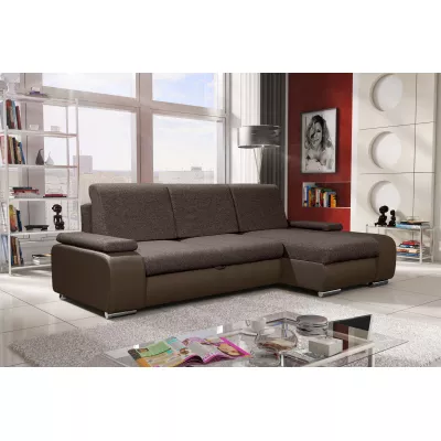 Sedací souprava s úložným prostorem XAVERA - tmavě hnědá