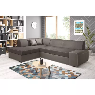 Rohová sedací souprava VALTRUDA - světle hnědá / hnědá, levý roh