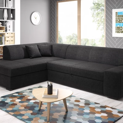 Rohová sedací souprava VALTRUDA - černá 1, levý roh