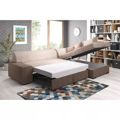 Rohová sedací souprava VALTRUDA - tmavě šedá / šedá, levý roh