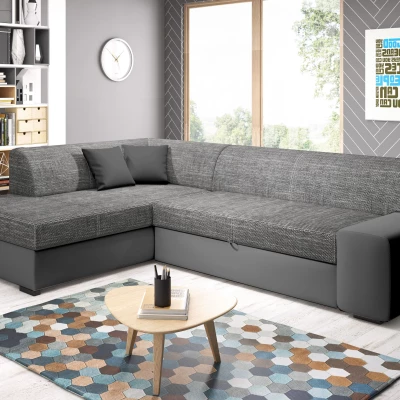 Rohová sedací souprava VALTRUDA - tmavě šedá / šedá, levý roh