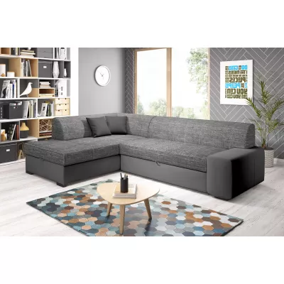 Rohová sedací souprava VALTRUDA - tmavě šedá / šedá, levý roh
