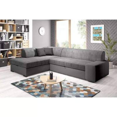 Rohová sedací souprava VALTRUDA - tmavě šedá, levý roh