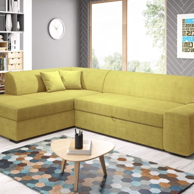 Rohová sedací souprava VALTRUDA - žlutá, levý roh