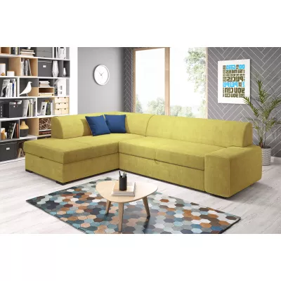 Rohová sedací souprava VALTRUDA - žlutá / modrá, levý roh