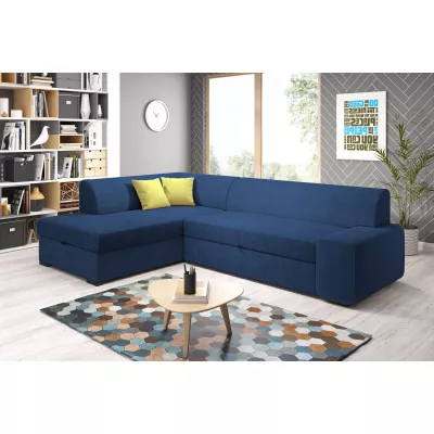 Rohová sedací souprava VALTRUDA - modrá / žlutá, levý roh