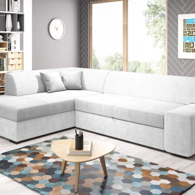 Rohová sedací souprava VALTRUDA - bílá, levý roh