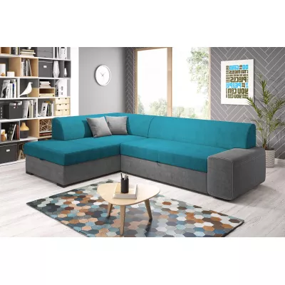 Rohová sedací souprava VALTRUDA - světle modrá / tmavě šedá, levý roh