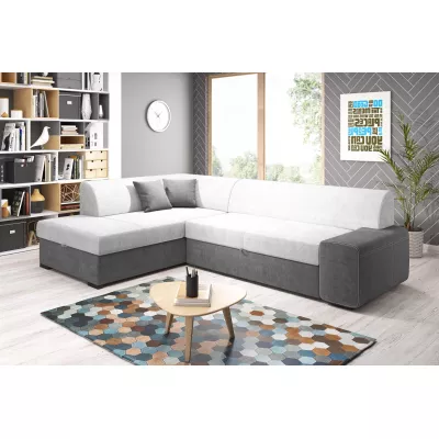 Rohová sedací souprava VALTRUDA - tmavě šedá / bílá, levý roh