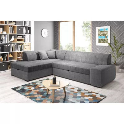 Rohová sedací souprava VALTRUDA - šedá, levý roh