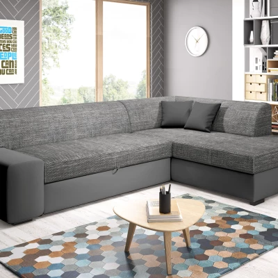 Rohová sedací souprava VALTRUDA - tmavě šedá / šedá, pravý roh