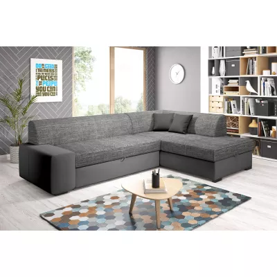 Rohová sedací souprava VALTRUDA - tmavě šedá / šedá, pravý roh