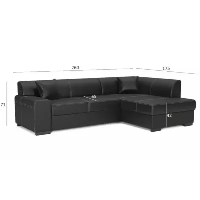 Rohová sedací souprava VALTRUDA - hnědá / béžová, pravý roh