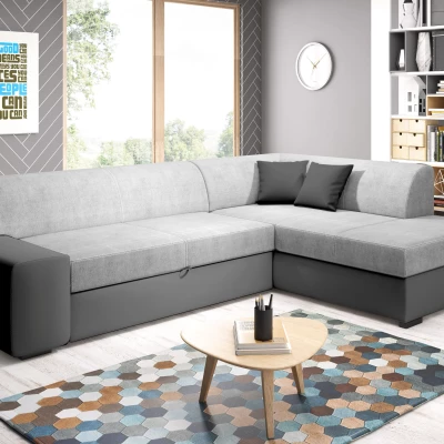 Rohová sedací souprava VALTRUDA - tmavě šedá / světle šedá, pravý roh