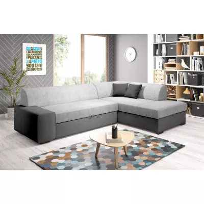 Rohová sedací souprava VALTRUDA - tmavě šedá / světle šedá, pravý roh