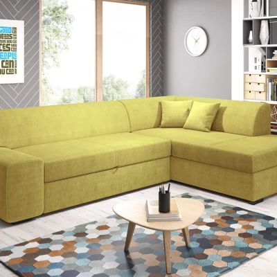 Rohová sedací souprava VALTRUDA - žlutá, pravý roh