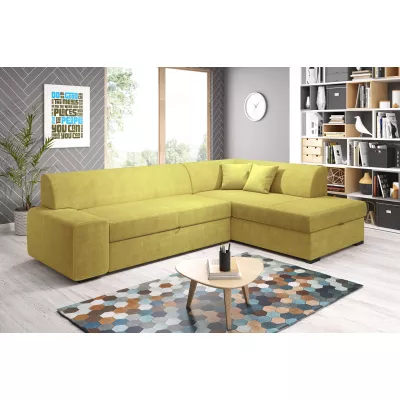 Rohová sedací souprava VALTRUDA - žlutá, pravý roh