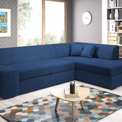 Rohová sedací souprava VALTRUDA - modrá, pravý roh