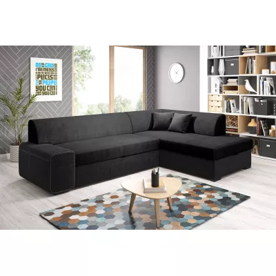 Rohová sedací souprava VALTRUDA - černá 2, pravý roh