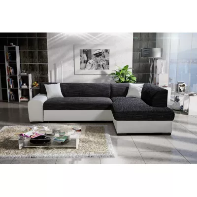 Rohová sedací souprava VALTRUDA - antracit / bílá, pravý roh