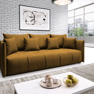 Třímístná pohovka VALENTINI - hořčicová