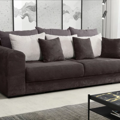 Čalouněná trojmístná pohovka SAHRADA - tmavě šedá / světle šedá / šedá