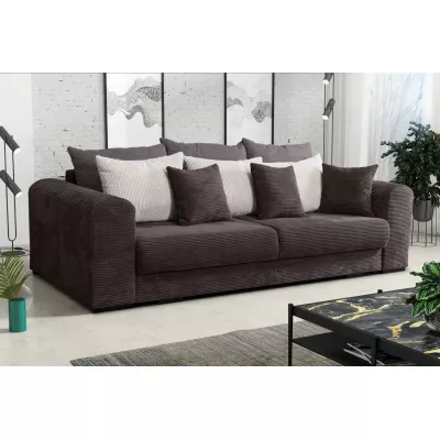 Čalouněná trojmístná pohovka SAHRADA - tmavě šedá / světle šedá / šedá