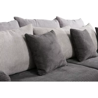 Čalouněná trojmístná pohovka SAHRADA - tmavě šedá / světle šedá / šedá