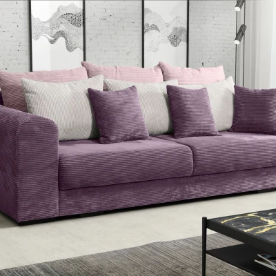 Čalouněná trojmístná pohovka SAHRADA - fialová / světle šedá / růžová