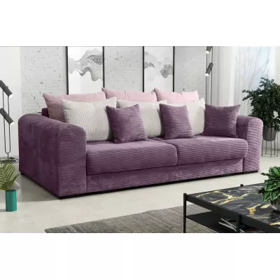 Čalouněná trojmístná pohovka SAHRADA - fialová / světle šedá / růžová