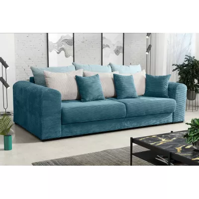 Čalouněná trojmístná pohovka SAHRADA - modrá / světle šedá / světle modrá