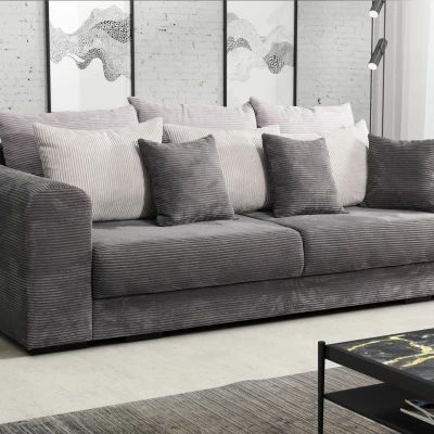 Čalouněná trojmístná pohovka SAHRADA - popelavá / světle šedá / šedá