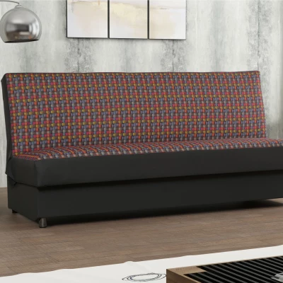 Pohovka s úložným prostorem TEMARI - tmavě šedá / červená