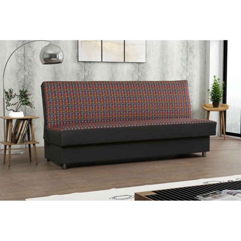 Pohovka s úložným prostorem TEMARI - tmavě šedá / červená