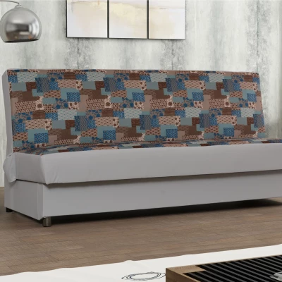 Pohovka s úložným prostorem TEMARI - šedá / hnědá / modrá