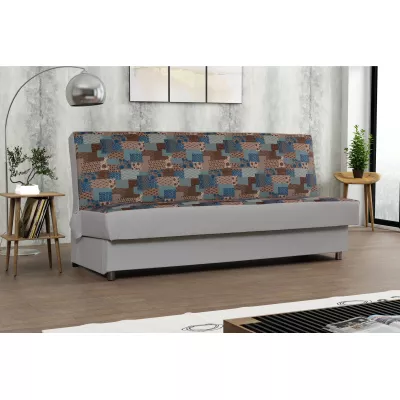 Pohovka s úložným prostorem TEMARI - šedá / hnědá / modrá