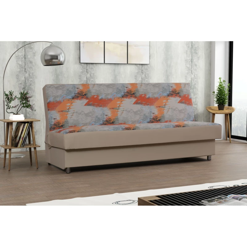 Pohovka s úložným prostorem TEMARI - béžová / šedá