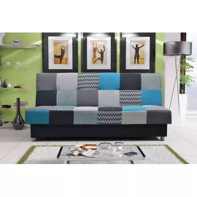 Rozkládací pohovka KATARINA - černá / šedá / modrá