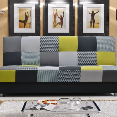 Rozkládací pohovka KATARINA - černá / šedá / zelená