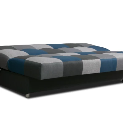 Rozkládací pohovka KATARINA - tmavě šedá / šedá / modrá