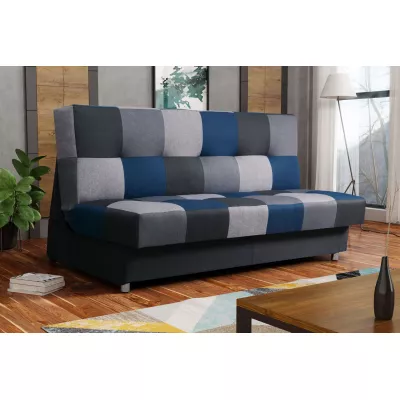 Rozkládací pohovka KATARINA - tmavě šedá / šedá / modrá