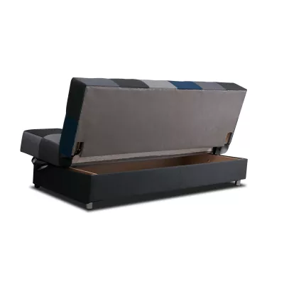 Rozkládací pohovka KATARINA - tmavě šedá / šedá / žlutá