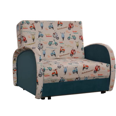 Dětská rozkládací pohovka DAJKA - modrá / béžová