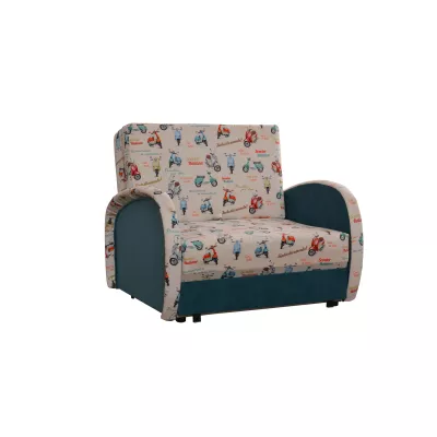 Dětská rozkládací pohovka DAJKA - modrá / béžová