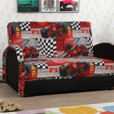 Dětská dvoumístná pohovka DAJKA - černá / červená